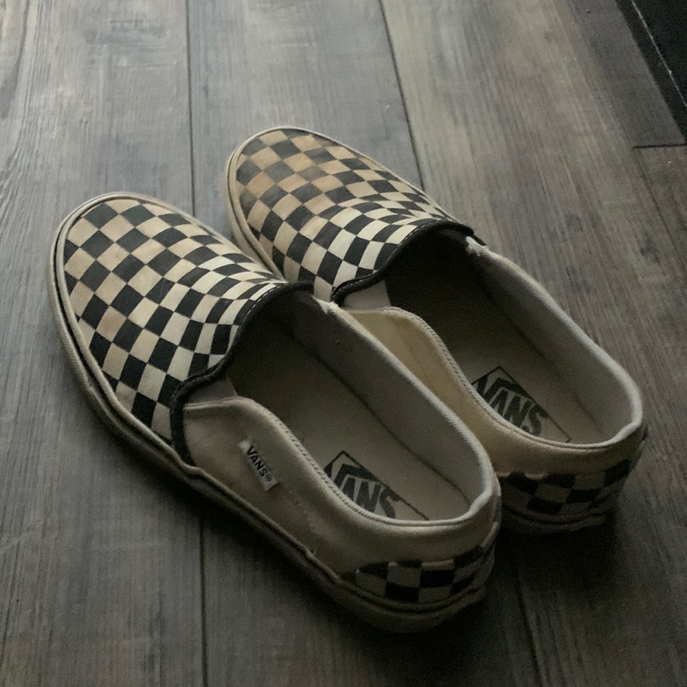 Vans Black & white checkered slip on skate shoes